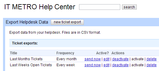 Schedule export