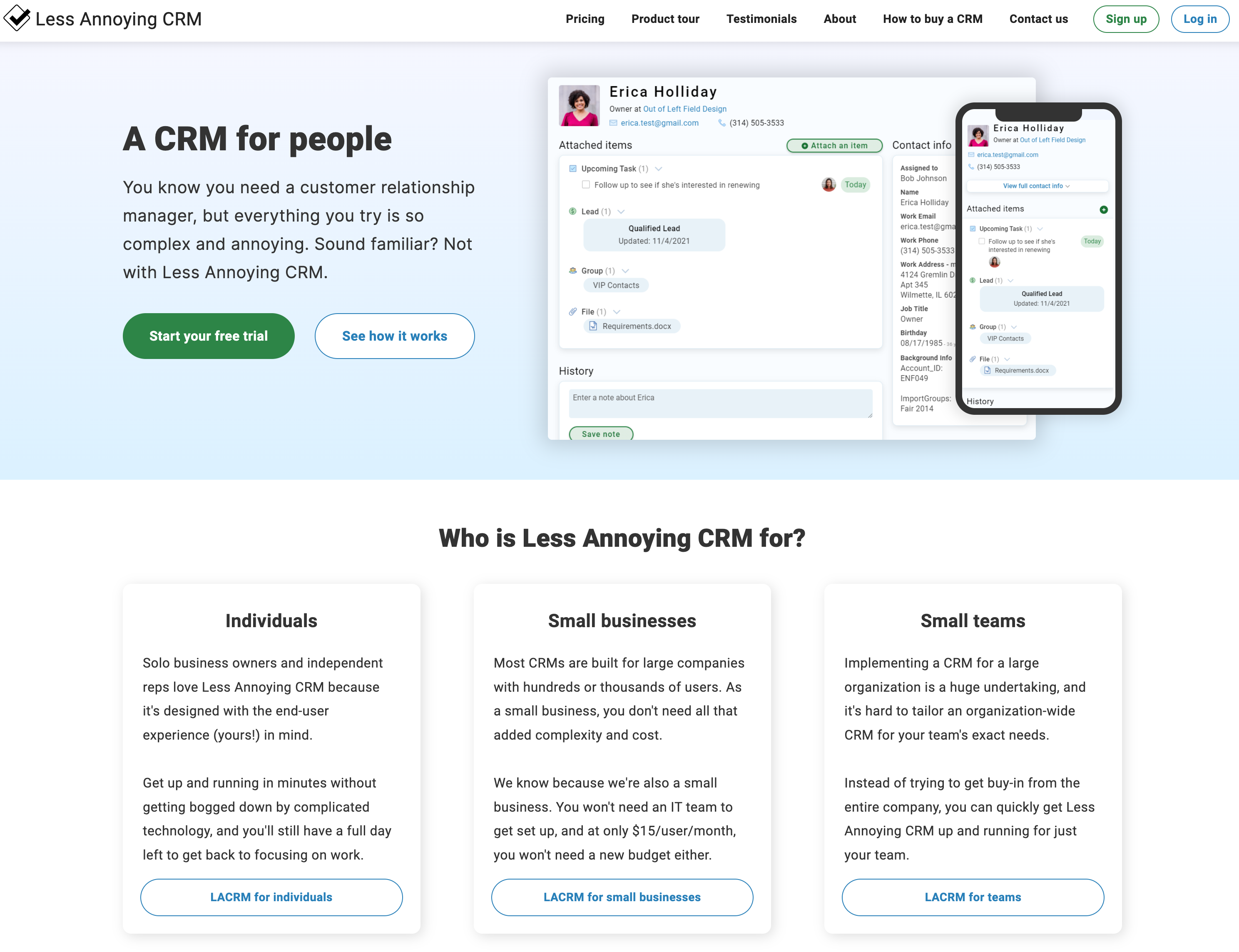 Less Annoying CRM