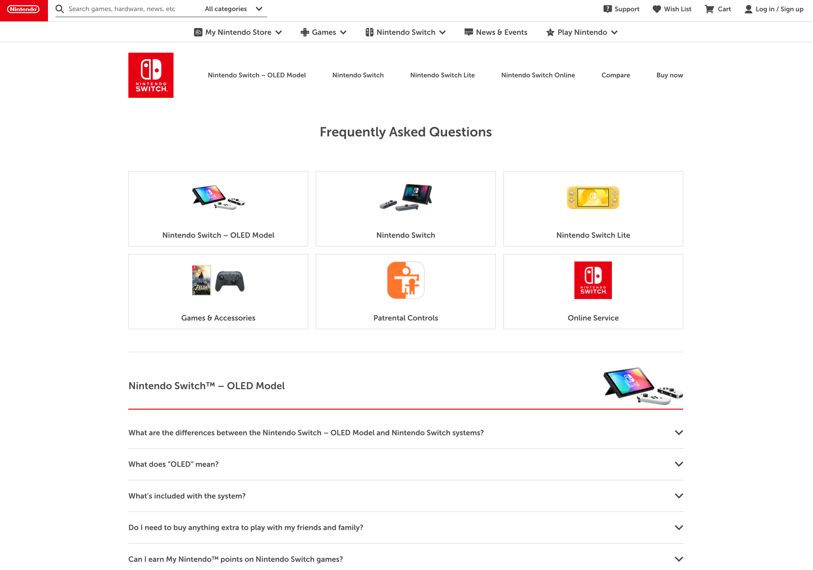 Nintendo Switch FAQ Page