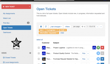 Open Tickets new mojo